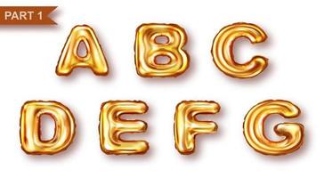 alfabet gouden ballonnen realistisch vector