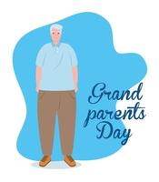 gelukkige grootouders dag viering banner met een schattige grootvader vector