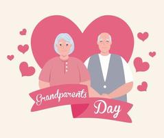 gelukkige grootouders dag viering banner met een schattig bejaarde echtpaar vector