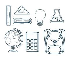 onderwijs icon set vector