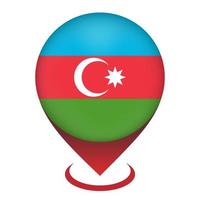 kaartaanwijzer met contry azerbeidzjan. vlag van azerbeidzjan. vectorillustratie. vector