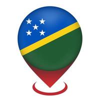 kaartaanwijzer met contry solomon-eilanden. vlag van de Salomonseilanden. vectorillustratie. vector