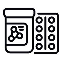 enzymen pillen icoon schets vector. amino peptide vector