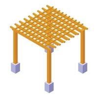 houten pergola icoon isometrische vector. huis gebouw vector