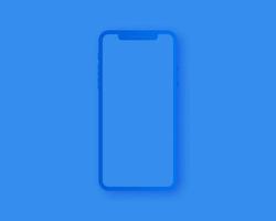 smartphone mockup vector. lege smartphone geïsoleerd op blauwe achtergrond. mockup vector geïsoleerd. sjabloon ontwerp. realistische vectorillustratie.