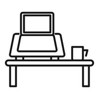 ergonomisch laptop plaats icoon schets vector. zitten houding vector