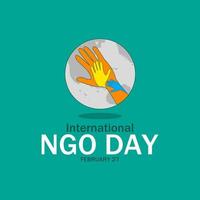 Internationale ngo dag thema sjabloon. vector illustratie. geschikt voor poster, spandoeken, campagne en groet kaart.