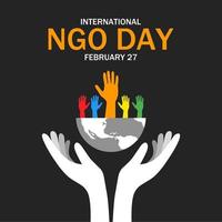 Internationale ngo dag thema sjabloon. vector illustratie. geschikt voor poster, spandoeken, campagne en groet kaart.
