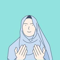 illustratie van mooi moslim vrouw in modieus jurk met hijab vector