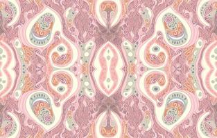 Afrikaanse ikat paisley naadloos patroon roze pastel kleur. abstract traditioneel volk antiek grafisch paisley lijn. structuur textiel vector illustratie overladen elegant luxe wijnoogst retro stijl.