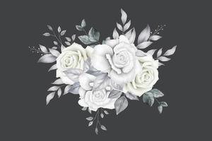 mooi bloemen rozen boquet waterverf vector