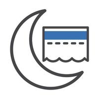 kaaba icoon duotoon grijs blauw stijl Ramadan illustratie vector element en symbool perfect.