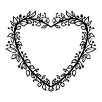 tekening elegant hart kader, grens monogram in tekening stijl geïsoleerd Aan wit achtergrond. vector illustratie