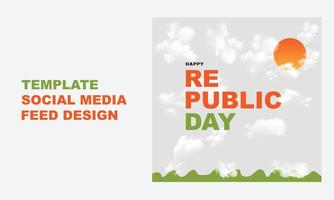 gelukkig republiek dag van Indië van illustratie sociaal media instagram post ontwerp vector