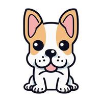 tekenfilm schattig hond. zittend bulldog pup. vector