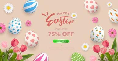 happy easter poster achtergrond of banner ontwerp