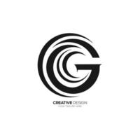 brief c g cirkel vorm afgeronde modern logo vector