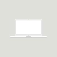 de wit laptop Aan een grijs achtergrond. een vector illustratie