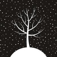 wit boom Aan een bruin achtergrond. een vector illustratie