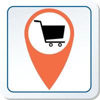 boodschappen doen kar navigatie icoon vector illustratie grafisch