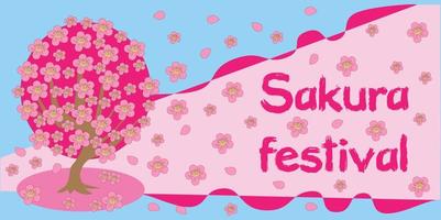 banier sakura festival vector