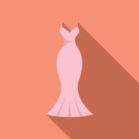 elegant bruiloft jurk icoon vlak vector. wit sluier vector