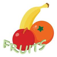 fruit voedsel icoon isometrische vector. vers geoogst rood appel banaan en oranje vector