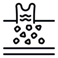 water microplastics verontreiniging icoon schets vector. grond voedsel vector