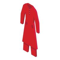 rood Arabisch kleding icoon isometrische vector. saudi mode vector