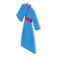 lang blauw kimono icoon isometrische vector. Aziatisch cultuur vector