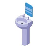 wastafel icoon isometrische vector. openbaar toilet vector