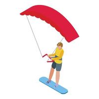 wind surfen icoon isometrische vector. actief surfing vector