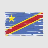 republiek congo vlag borstel vector