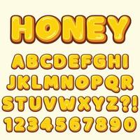letter alfabet met cijfers cartoon zoete honing stijl