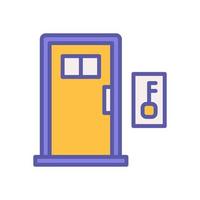 deur icoon met gevulde kleur stijl vector