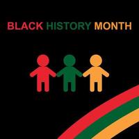 zwart geschiedenis maand. Afrikaanse Amerikaans geschiedenis. groente, geel en rood vlag. mensen pictogrammen. gevierd jaarlijks. vector