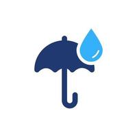 paraplu beschermend van regen silhouet icoon. paraplu met laten vallen icoon. regen concept kleur lineair pictogram. geïsoleerd vector illustratie.
