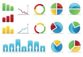 pictogrammen van divers schema's en diagrammen. een vector illustratie