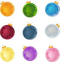 nieuw jaar speelgoed net zo bollen van verschillend kleur vector