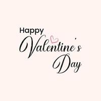 gelukkig valentijnsdag dag typografie met roze hart vector