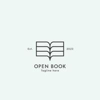 modern minimalistische boek logo ontwerp illustratie. gemakkelijk elegant stijl onderwijs Op maat logo symbool idee vector icoon. esthetisch boekhandel