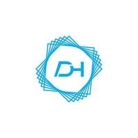 modern brief dh logo, geschikt voor ieder bedrijf of identiteit met dh of hd initialen vector