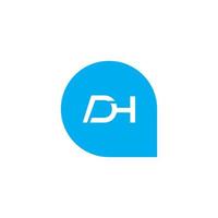 modern brief dh logo, geschikt voor ieder bedrijf of identiteit met dh of hd initialen vector