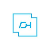 modern brief dh logo, geschikt voor ieder bedrijf of identiteit met dh of hd initialen vector