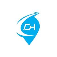 modern brief dh logo, geschikt voor ieder bedrijf of identiteit met dh of hd initialen vector