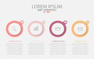 infographic sjabloon in vier stappen, sjabloon voor diagram, grafiek, presentatie en grafiek. vector