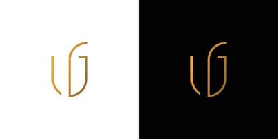 modern en luxueus ug brief eerste logo ontwerp vector