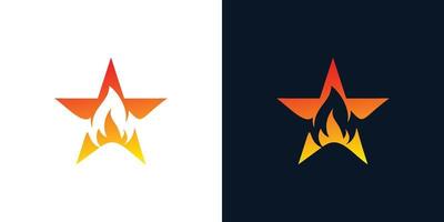 modern en koel brand ster logo ontwerp vector