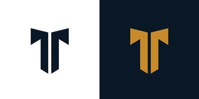 modern en sterk letter t initialen logo-ontwerp vector
