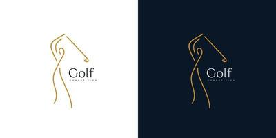 uniek en modern golf illustratie logo ontwerp vector